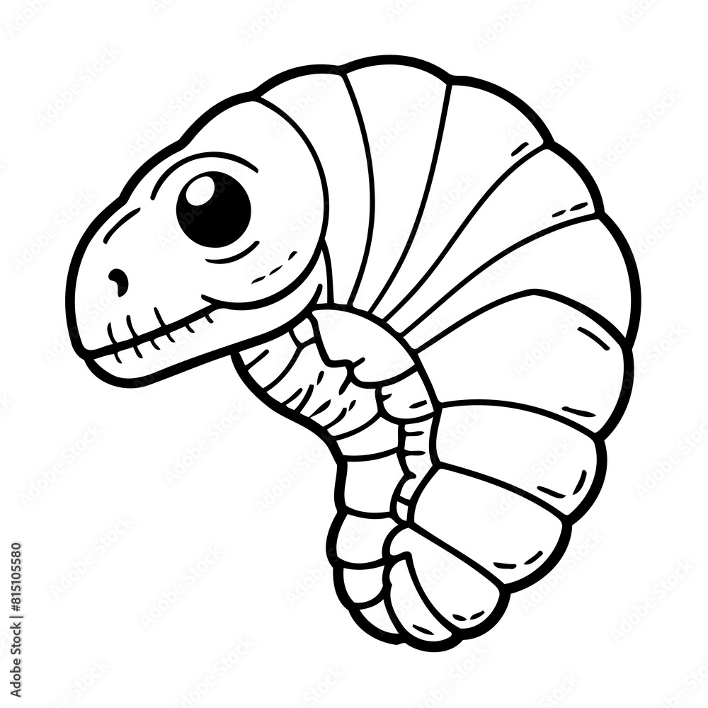 Obraz premium Simple vector illustration of Fossil outline for colouring page