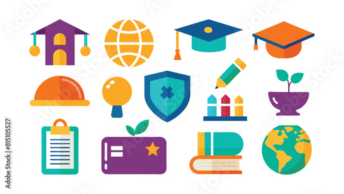 Education icons set