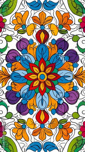 Colorful Flowers Coloring Page