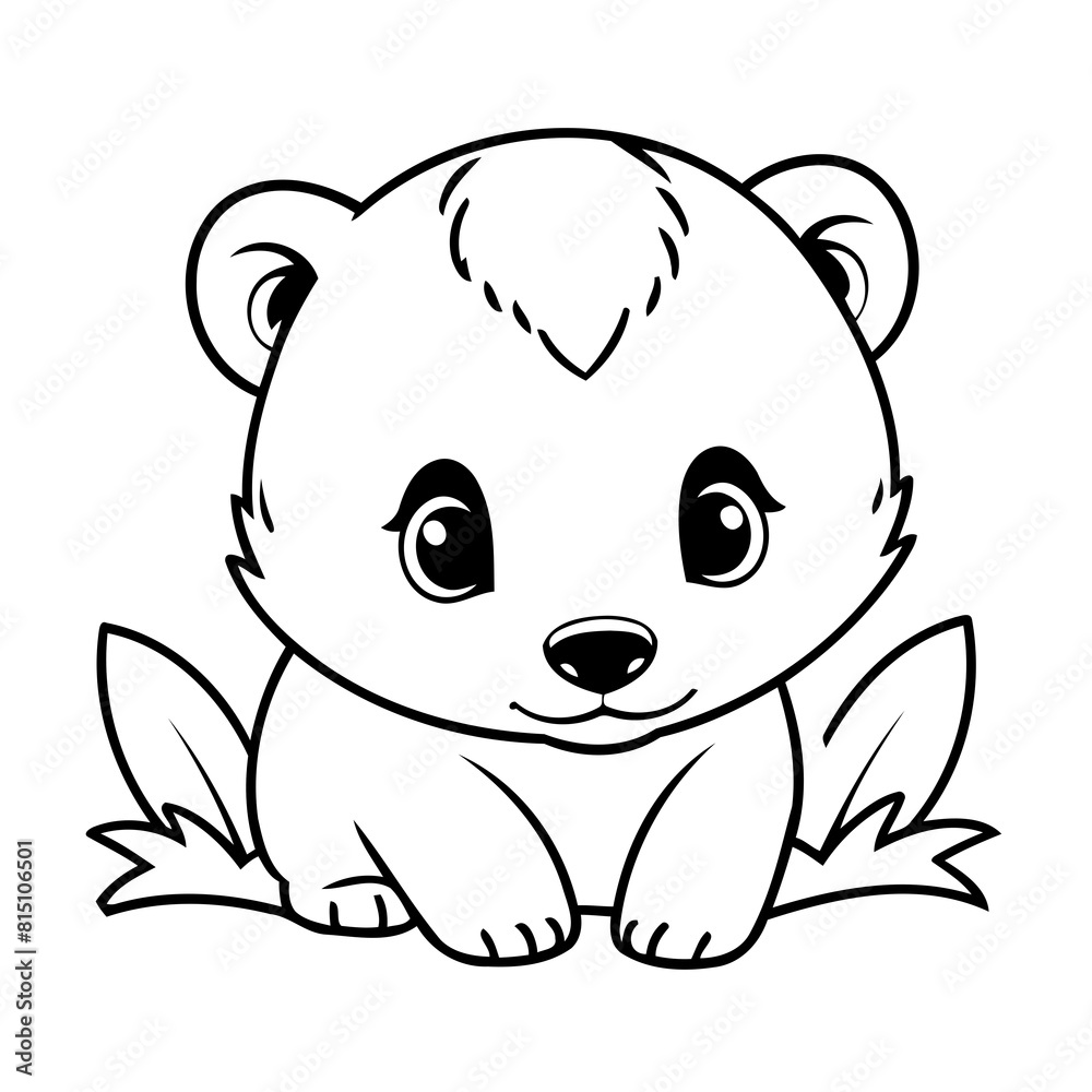 Vector illustration of a cute Badger drawing for toddlers coloring activity Vector illustration of a cute Badger drawing for toddlers coloring activity