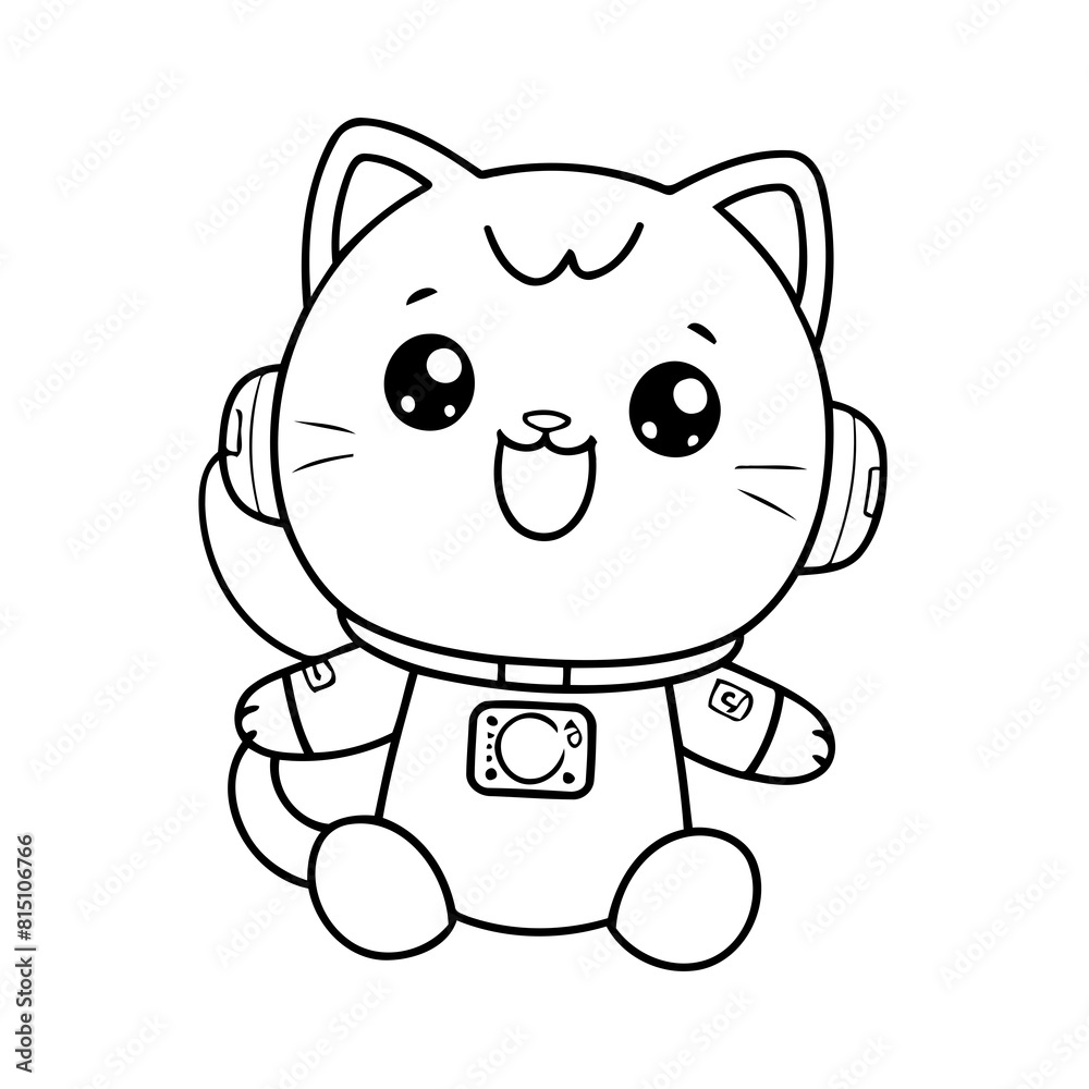 Vector illustration of a cute Cat drawing for kids colouring activity Vector illustration of a cute Cat drawing for kids colouring activity