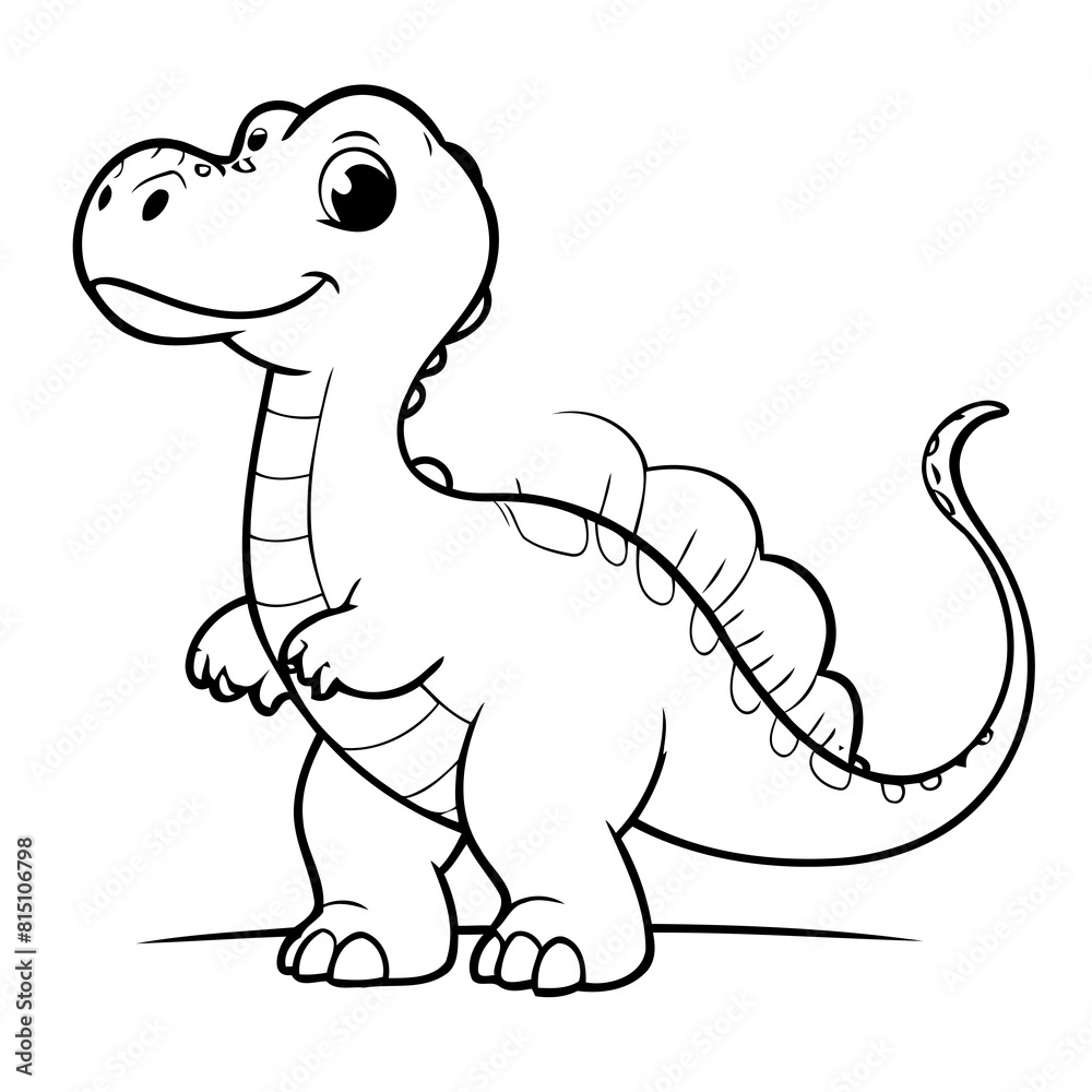Naklejka premium Cute vector illustration Dino hand drawn for toddlers