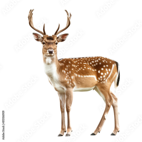 A deer is standing in front of a plain Png background, a Beaver Isolated on a whitePNG Background