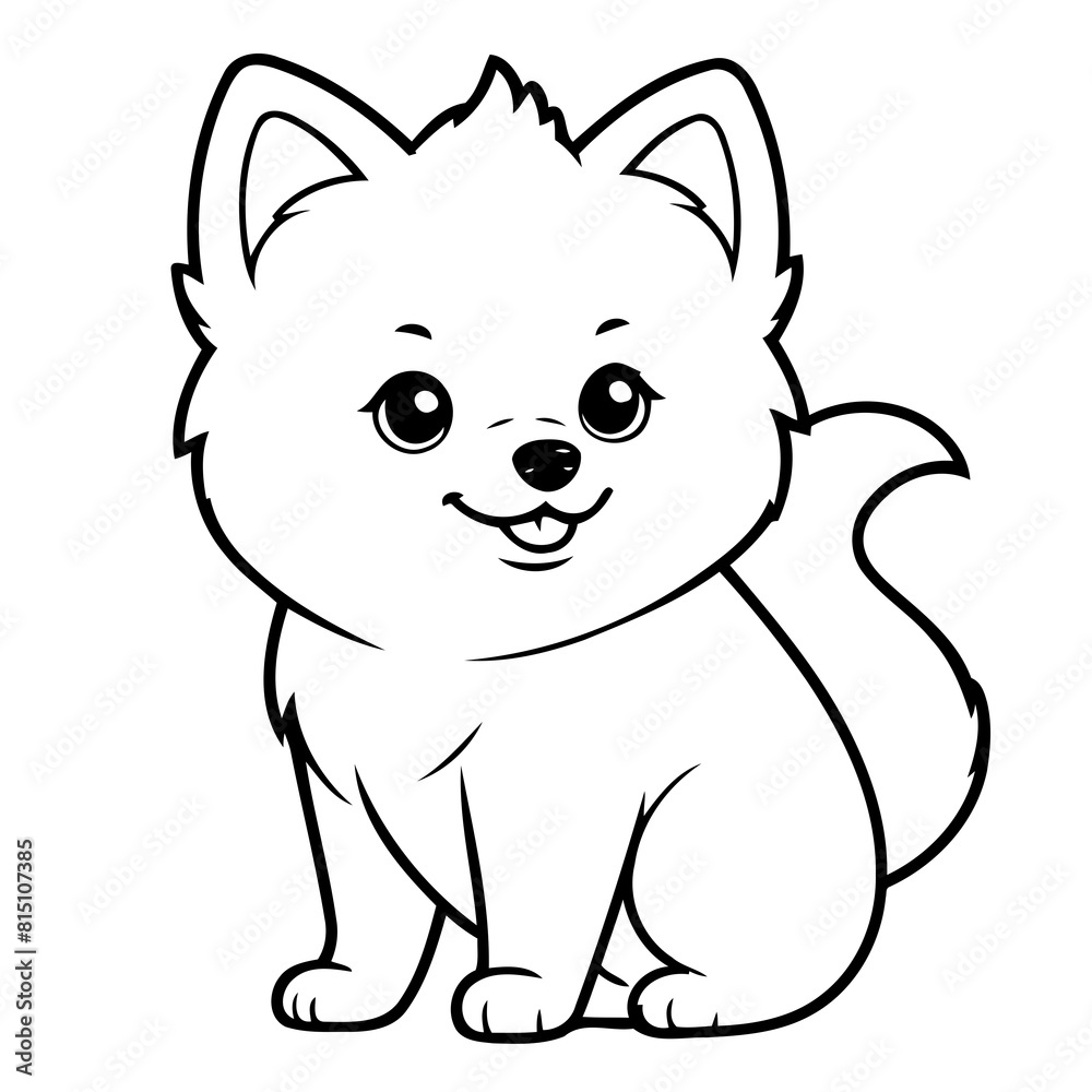 Simple vector illustration of Pomsky hand drawn for toddlers Simple vector illustration of Pomsky hand drawn for toddlers