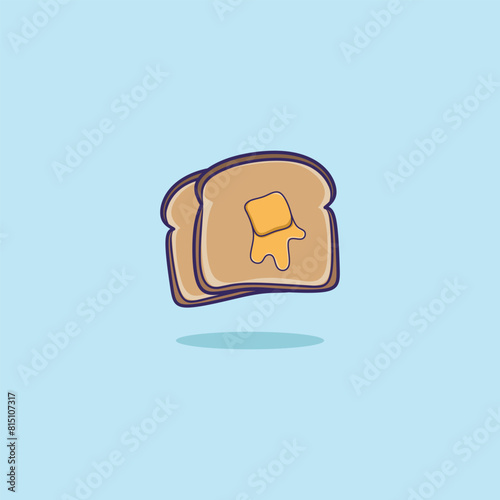 Bread with Butter cartoon design. bread vector.