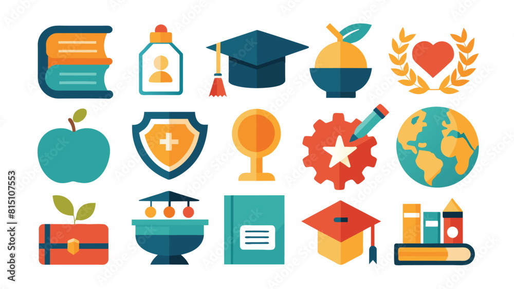 Education icons set