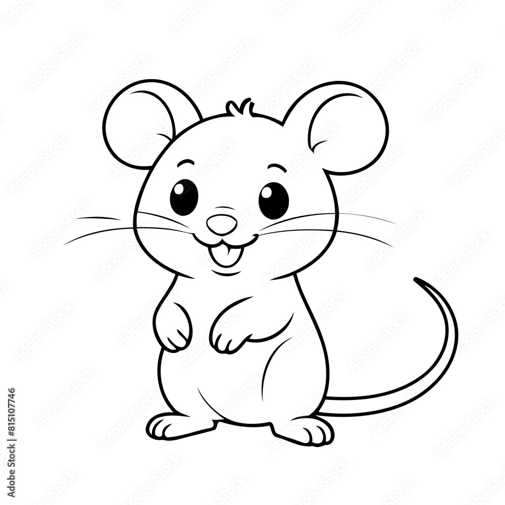 Simple vector illustration of mouse hand drawn for toddlers Simple vector illustration of mouse hand drawn for toddlers