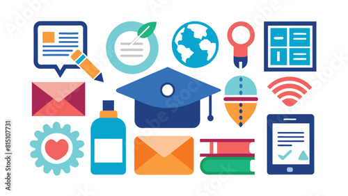 Modern Flat Design Vector Icons for Education, E-learning, and Online Study
