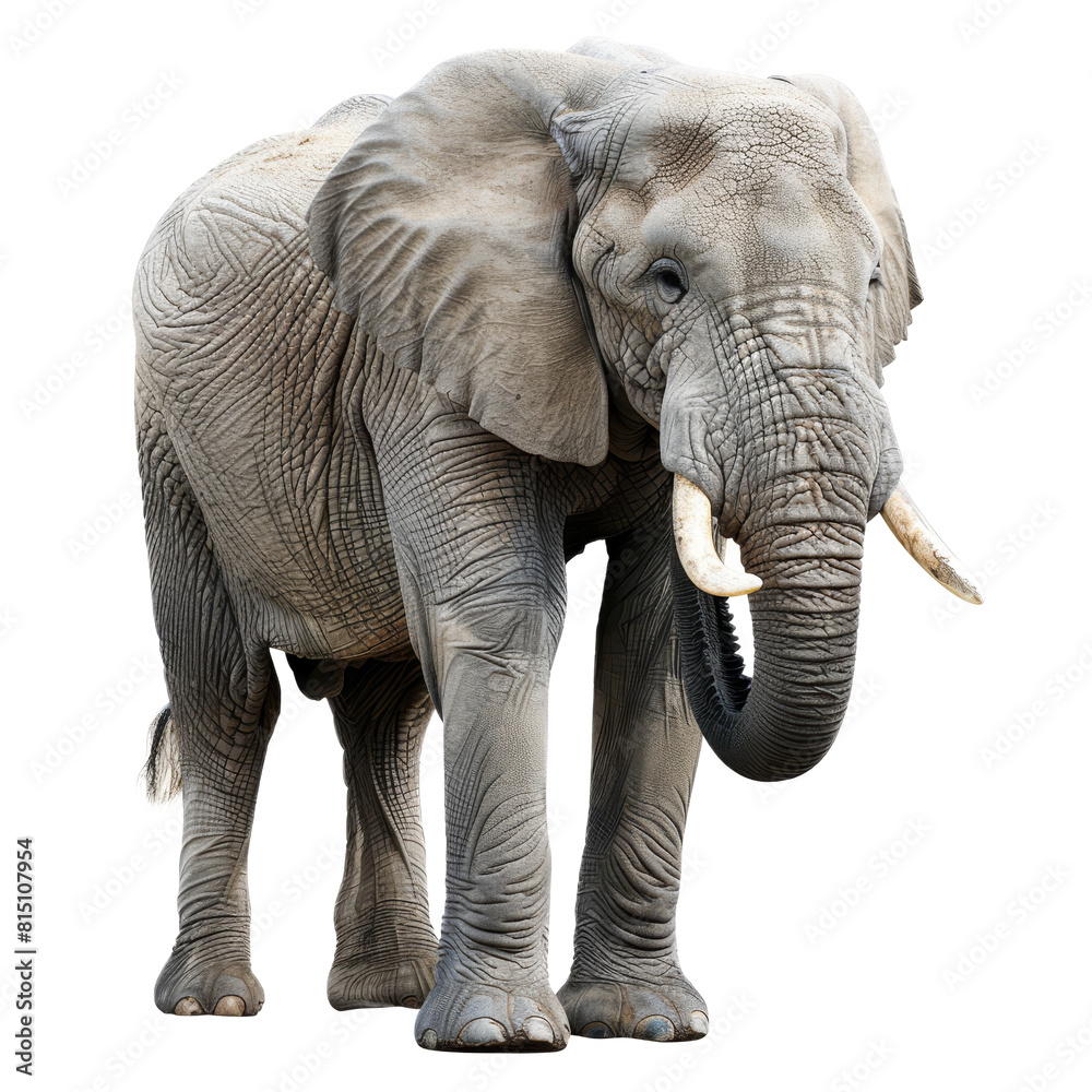 Obraz premium An elephant standing on a plain Png background, a Beaver Isolated on a whitePNG Background