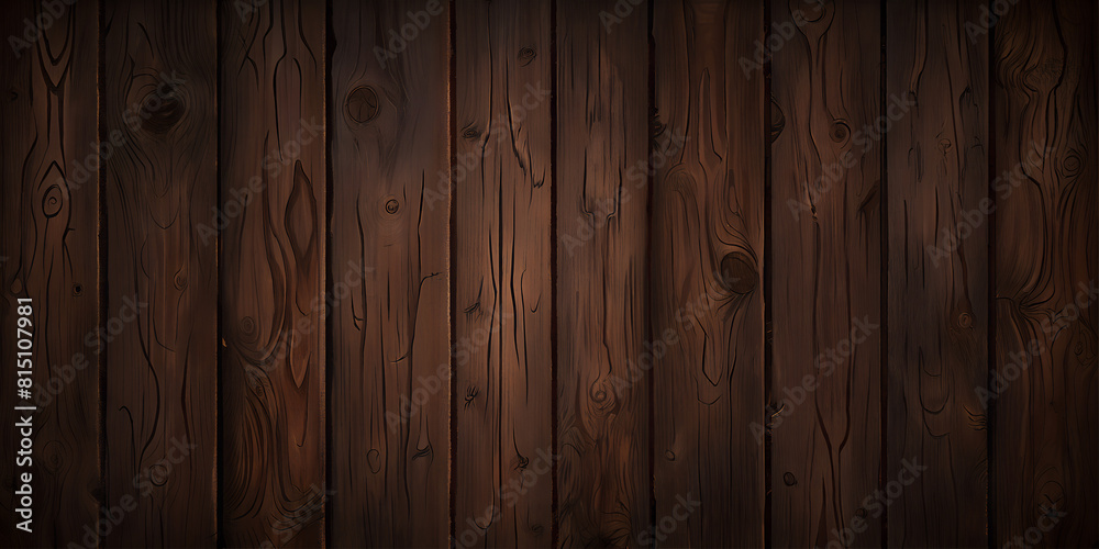 Naklejka premium Rustic Wooden Texture - close-up view of dark, planks arranged vertically
