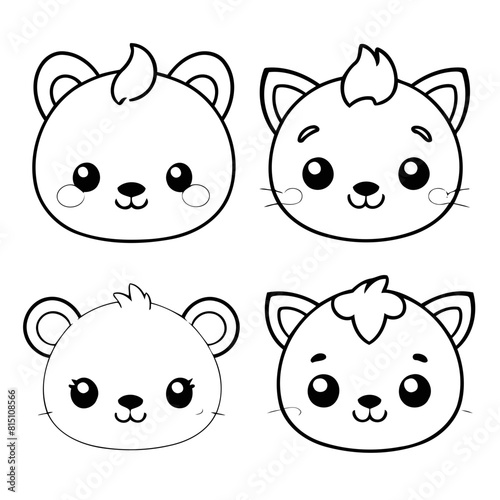 Wallpaper Mural Cute vector illustration Animal drawing for colouring page Torontodigital.ca