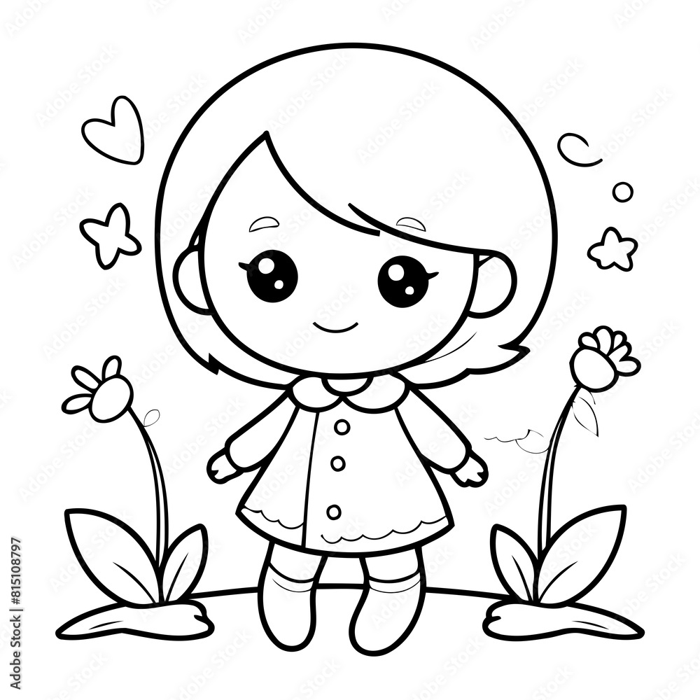 Cute vector illustration Garden hand drawn for toddlers Cute vector illustration Garden hand drawn for toddlers