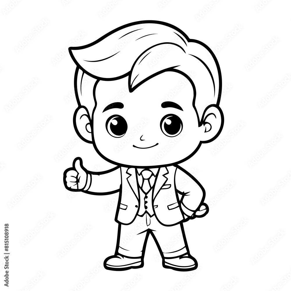 Cute vector illustration Businessman doodle for kids colouring page Cute vector illustration Businessman doodle for kids colouring page