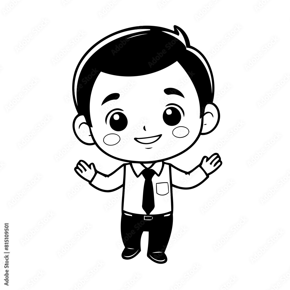 Cute vector illustration Businessman hand drawn for kids coloring page Cute vector illustration Businessman hand drawn for kids coloring page