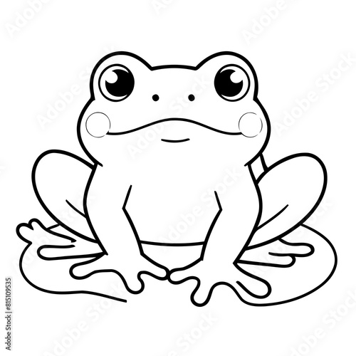 Cute vector illustration frog doodle for kids coloring worksheet