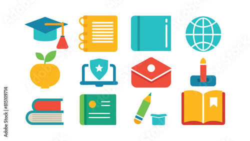 Education icons set