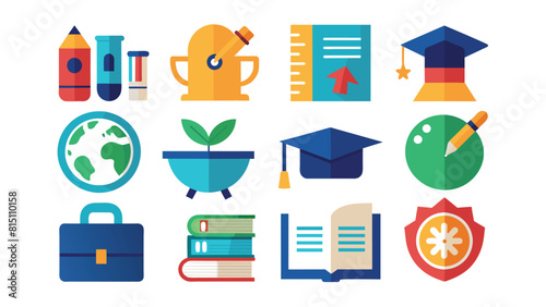 Education icons set