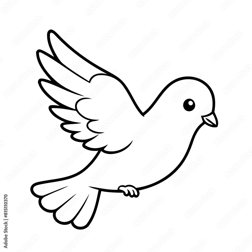 Cute vector illustration Dove doodle for kids colouring page Cute vector illustration Dove doodle for kids colouring page