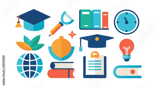 Education icons set