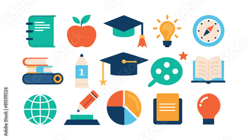 Education icons set