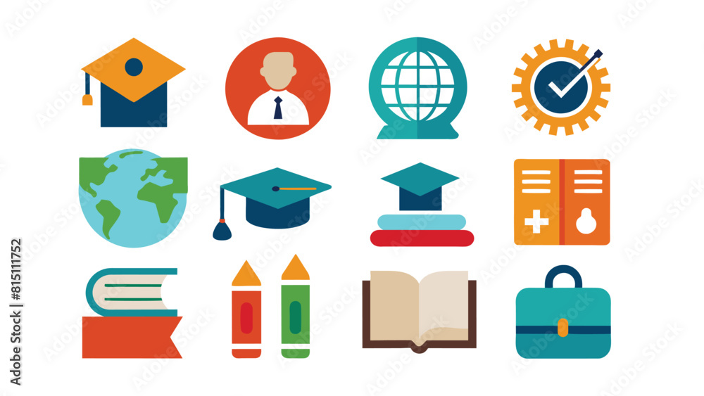 Education icons set