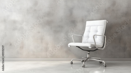 Simple white office chair against a plain wall