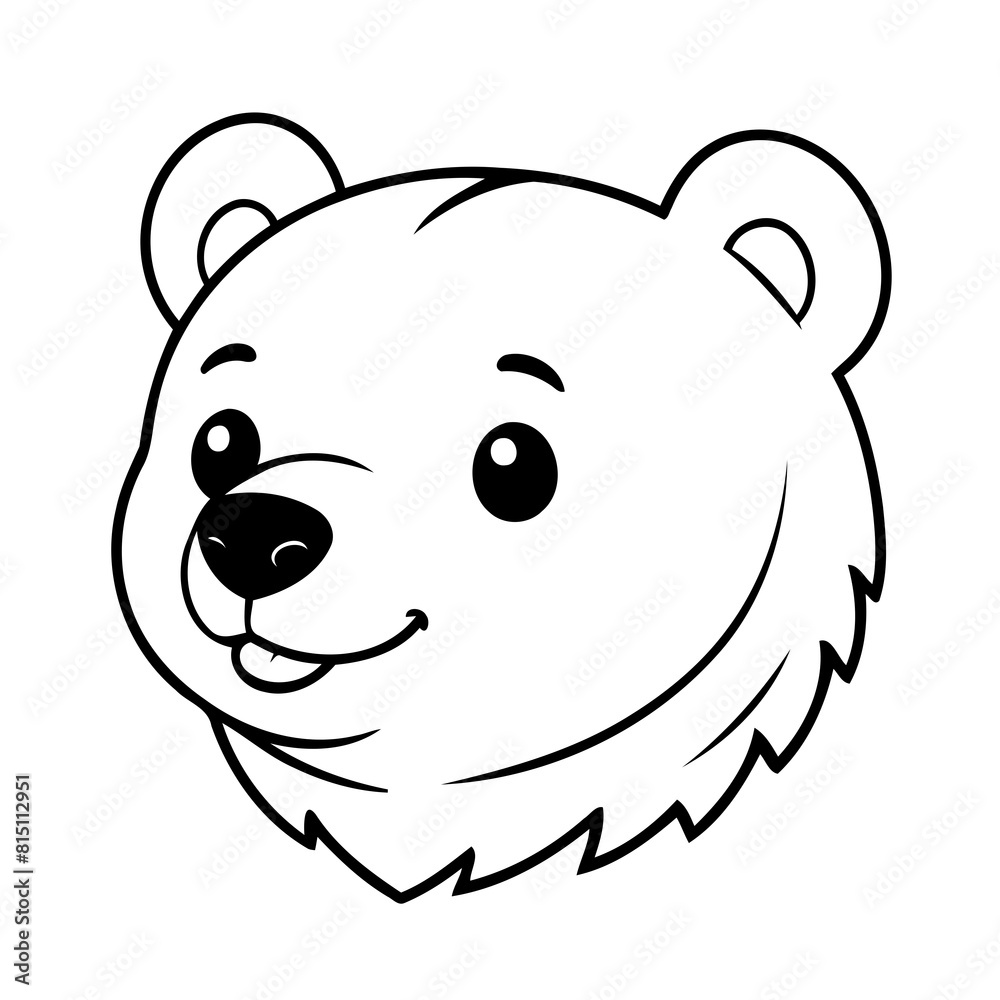 Simple vector illustration of Bear hand drawn for kids coloring page Simple vector illustration of Bear hand drawn for kids coloring page