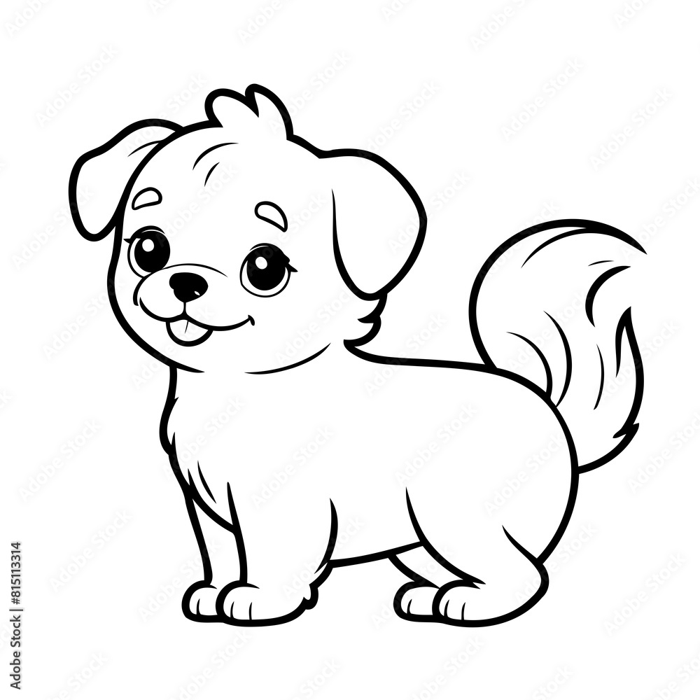 Simple vector illustration of Maltese for kids colouring worksheet Simple vector illustration of Maltese for kids colouring worksheet