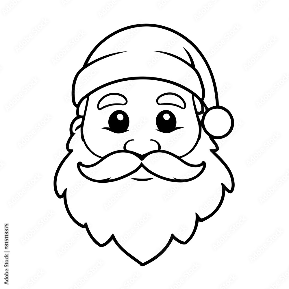 Vector illustration of a cute Santa drawing for kids page Vector illustration of a cute Santa drawing for kids page