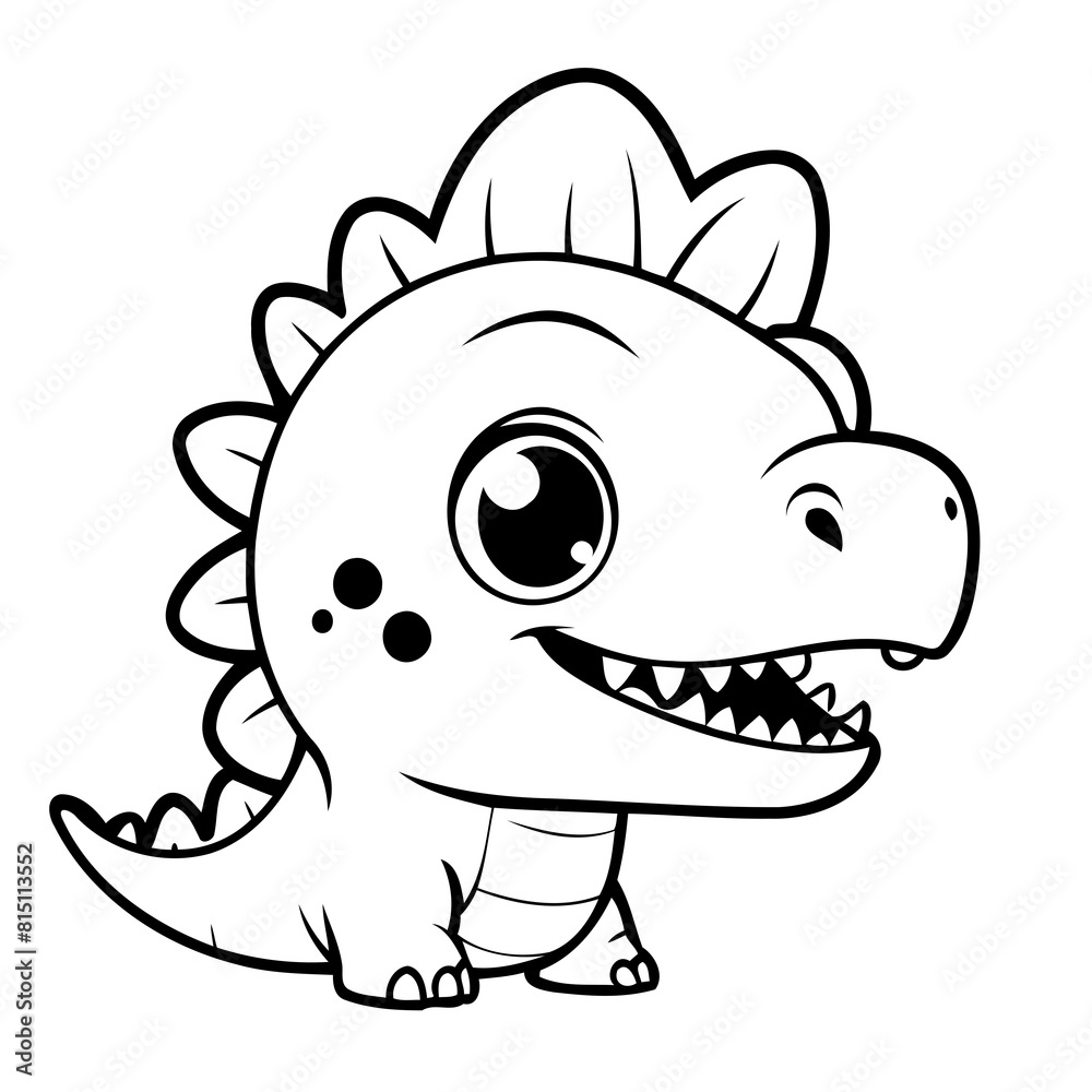 Vector illustration of a cute Dino drawing for toddlers book Vector illustration of a cute Dino drawing for toddlers book