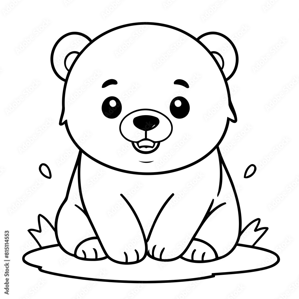 Vector illustration of a cute Polarbear drawing for toddlers book Vector illustration of a cute Polarbear drawing for toddlers book