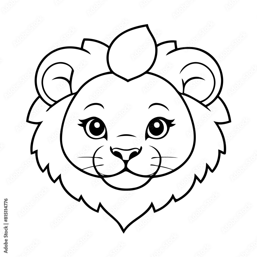 Cute vector illustration Lion for toddlers colouring page Cute vector illustration Lion for toddlers colouring page