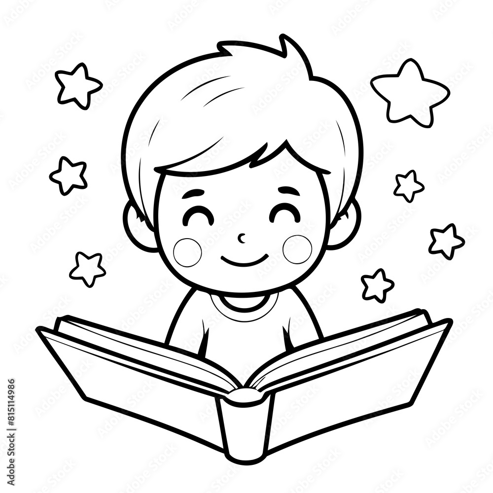 Cute vector illustration Boy for kids colouring worksheet Cute vector illustration Boy for kids colouring worksheet