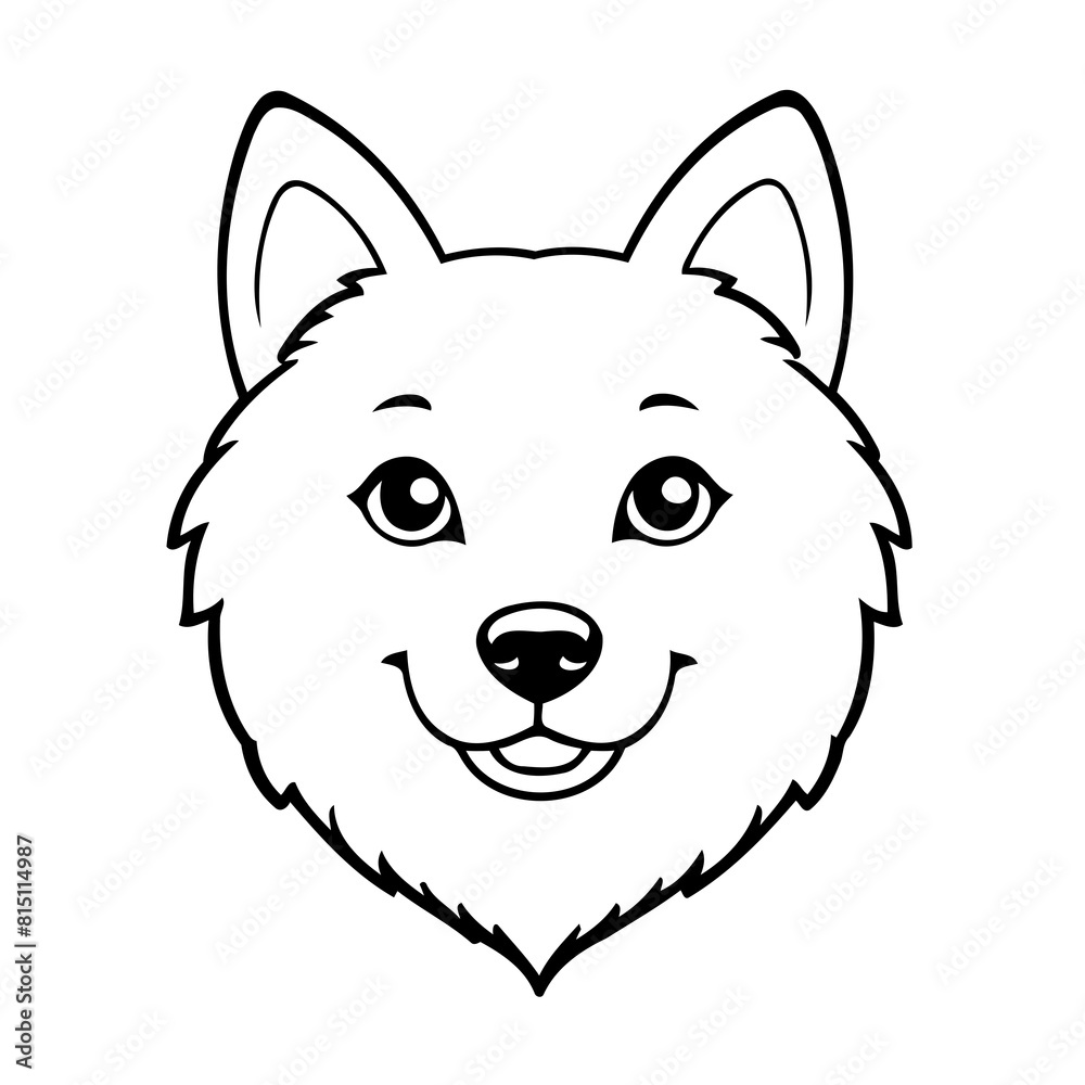 Cute vector illustration Husky doodle for children worksheet Cute vector illustration Husky doodle for children worksheet
