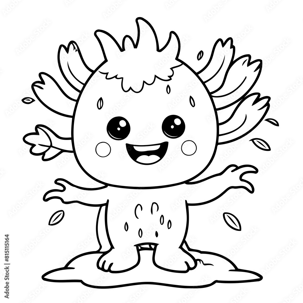 Simple vector illustration of MonsterTree outline for colouring page Simple vector illustration of MonsterTree outline for colouring page