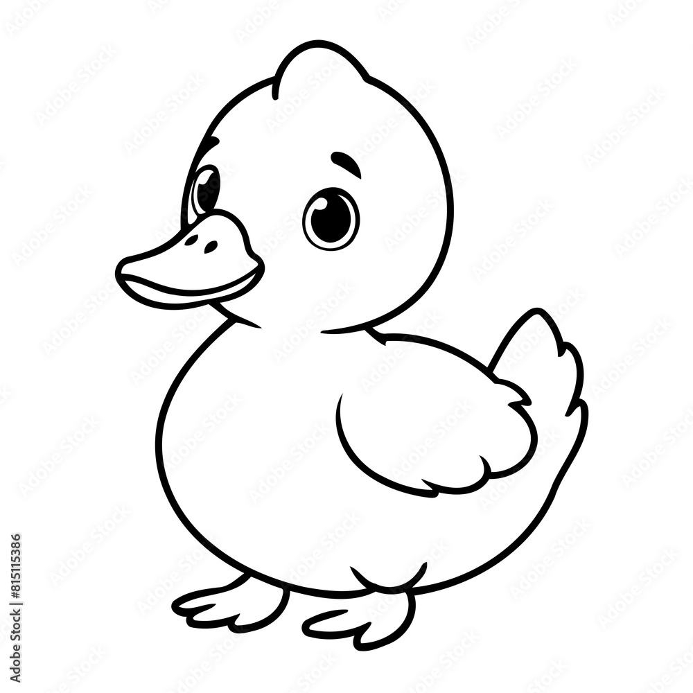 Simple vector illustration of duck hand drawn for kids coloring page Simple vector illustration of duck hand drawn for kids coloring page