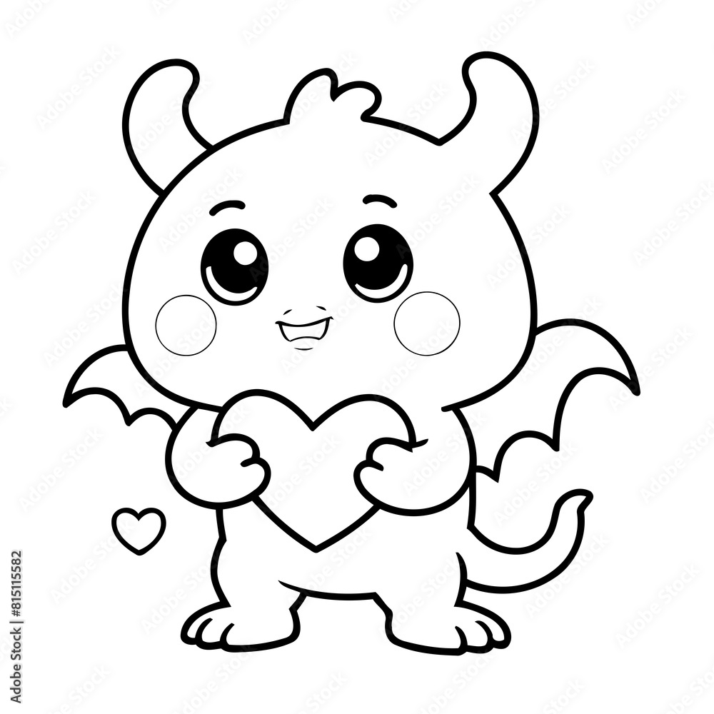 Simple vector illustration of Monster drawing for children page Simple vector illustration of Monster drawing for children page