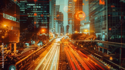 Amber-Colored Smart City Interface Monitoring Urban Traffic  Emphasizing IoT Integration