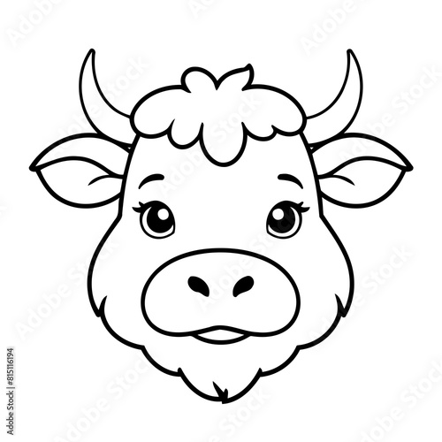 Wallpaper Mural Vector illustration of a cute Cattle drawing for colouring page Torontodigital.ca