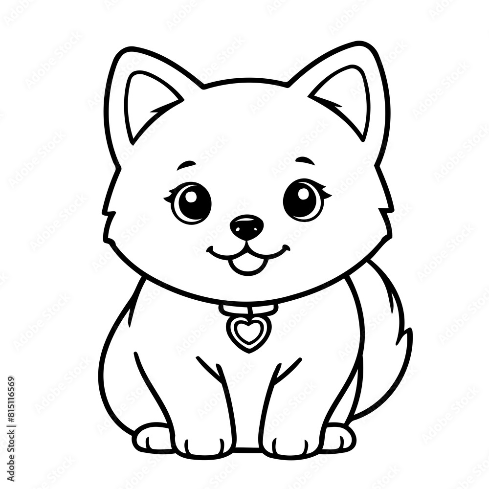Simple vector illustration of Pomsky outline for colouring page Simple vector illustration of Pomsky outline for colouring page