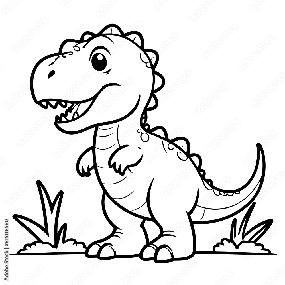 Simple vector illustration of TRex hand drawn for toddlers Simple vector illustration of TRex hand drawn for toddlers