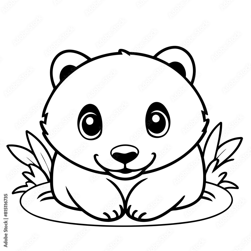 Vector illustration of a cute Badger doodle for toddlers colouring page Vector illustration of a cute Badger doodle for toddlers colouring page