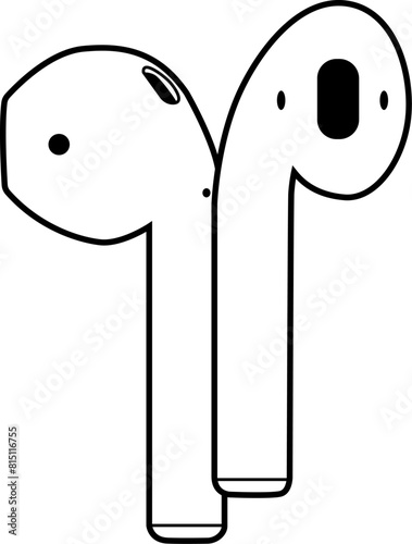 Wireless in ear headphones, vector graphic, graphic resources, high quality, object, technology, futuristic, unique, comfortable, original, volume, audio output, audio input