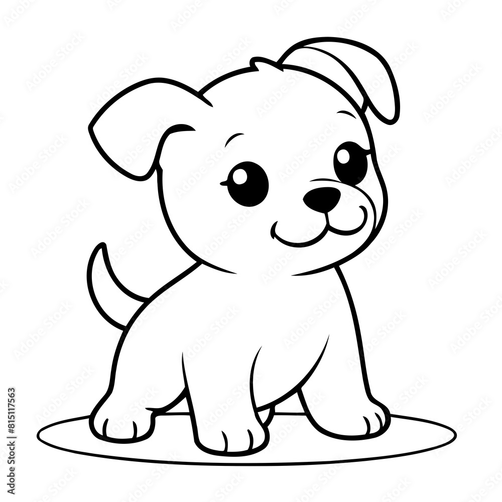 Vector illustration of a cute Puppy doodle for toddlers worksheet Vector illustration of a cute Puppy doodle for toddlers worksheet