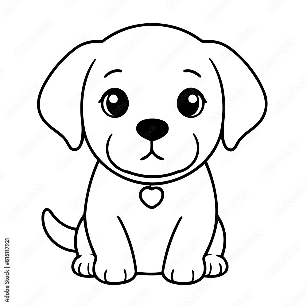 Cute vector illustration labrador for kids colouring page Cute vector illustration labrador for kids colouring page