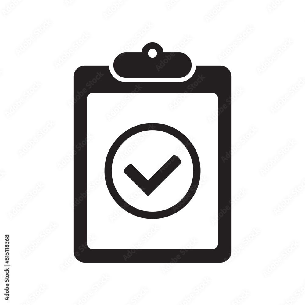 Approval check mark icon, clipboard with checkmark icon. Approval check mark icon, clipboard with checkmark icon.