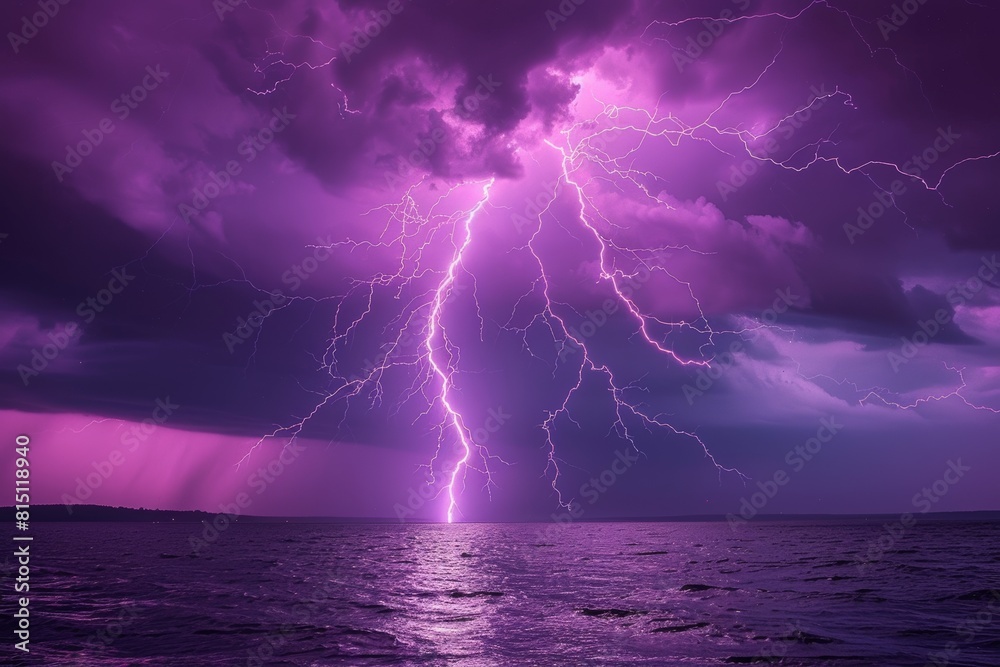 A Foreboding Purple Storm Over Turbulent Waters