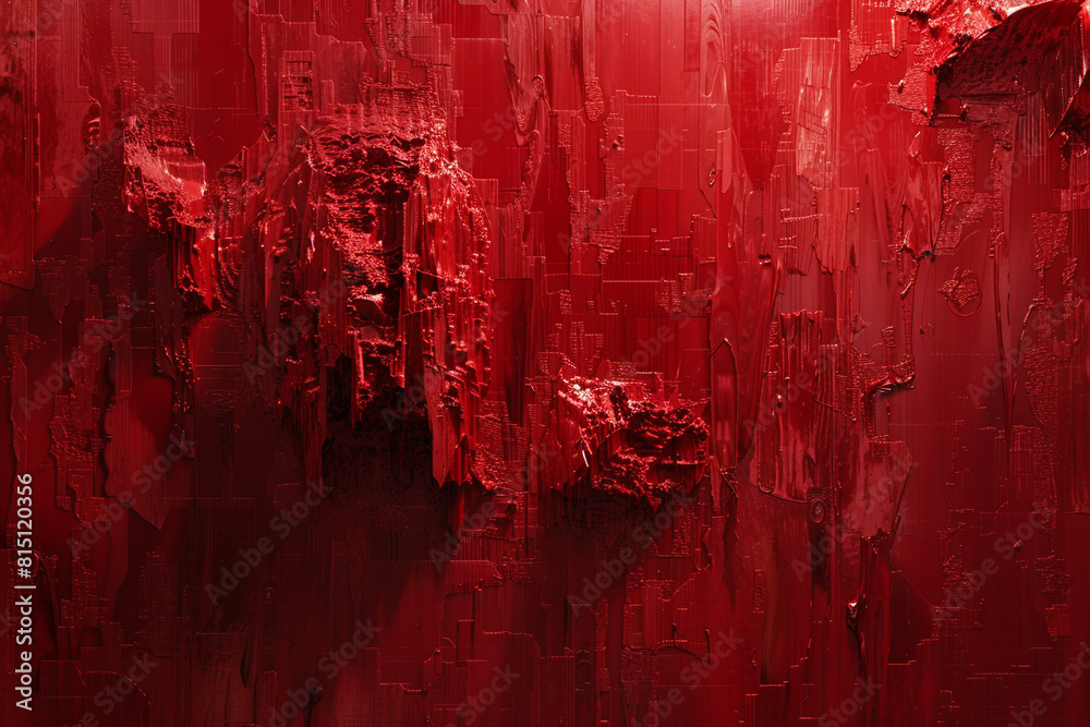 A digital canvas awash in shades of red, where algorithmic brushstrokes converge to create a captivating AI-generated masterpiece.