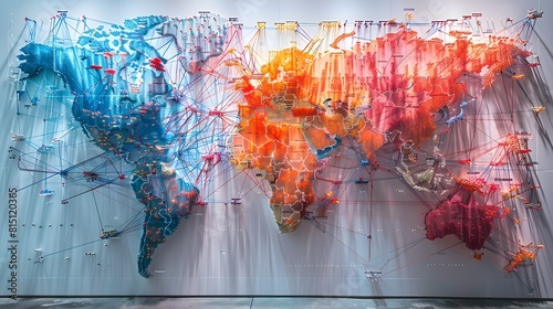 Studio Map Depicting the Global Scale of the Refugee Crisis photo