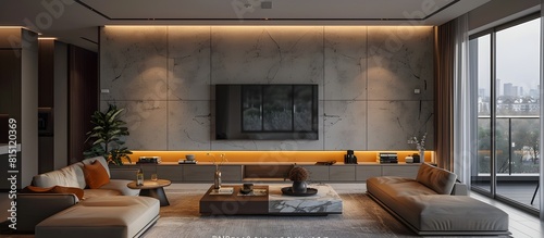 Stylish Apartment Interior Featuring WallMounted TV and Chic Decor Inspiring Modern Lifestyle Presentation